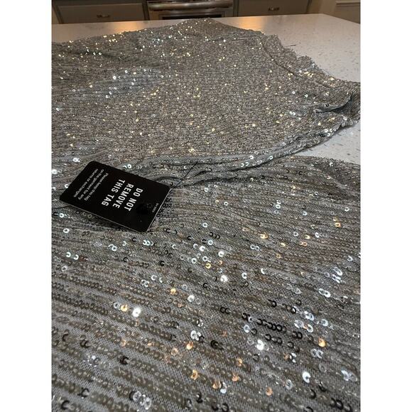 nwt EXPRESS HIGHRISE SEQUINED TROUSER DISCO WOMENS SMALL - Picture 6 of 9